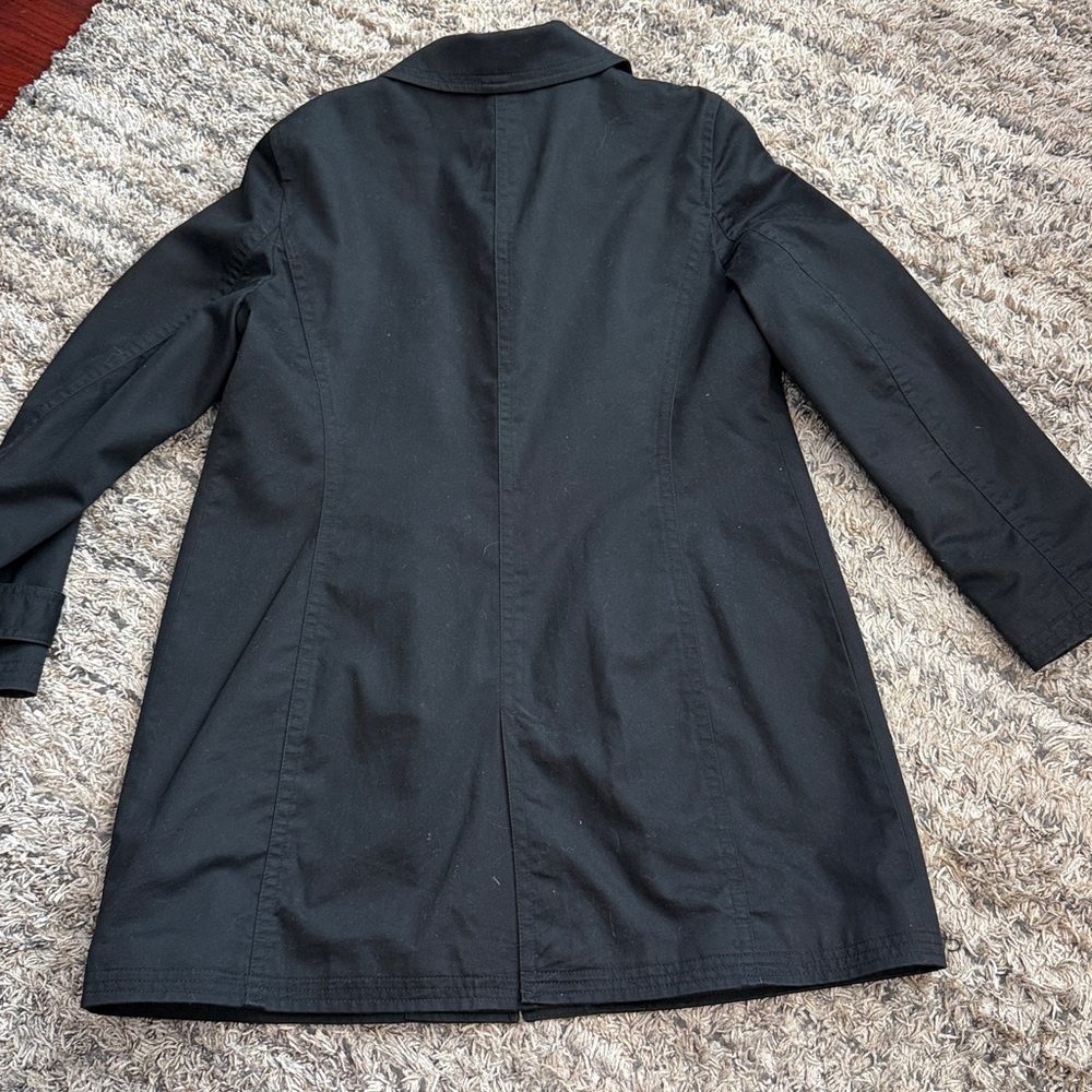 VINTAGE Coach Women's Black Trench Coat sz XL - Picture 12 of 14